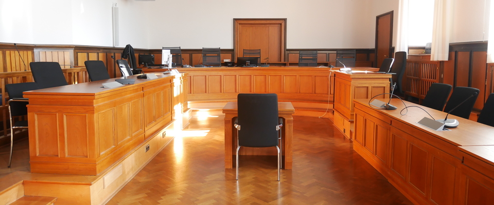 Der Schwurgerichtssaal des Landgerichts Kleve